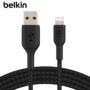 BELKIN Câble Nylon tressé USB-A vers Lightning (1m, Noir) _ CAA002BT1MBK