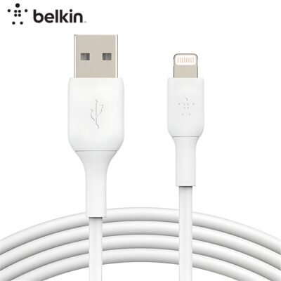 BELKIN Câble Renforcée USB-A vers Lightning (3m, Blanc) _ CAA001BT3MWH