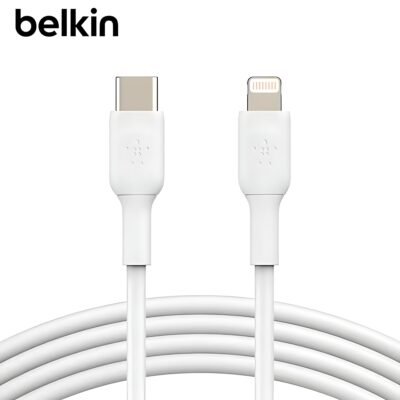 BELKIN Câble USB-C vers Lightning (1m, Blanc) _ CAA003BT1MWH