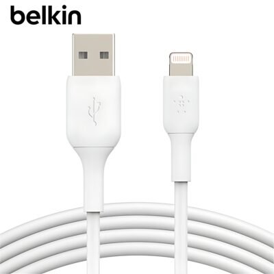 BELKIN Câble Renforcée USB-A vers Lightning (2m, Blanc) _ CAA001BT2MWH