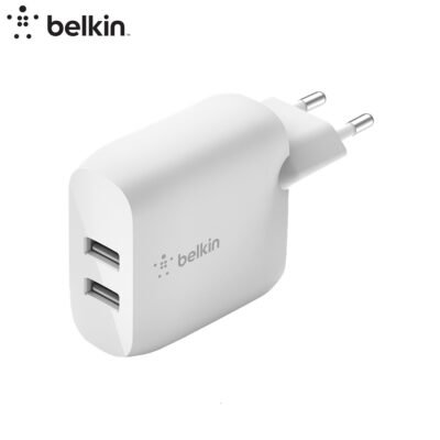 BELKIN Chargeur secteur 24W (2 ports USB-A) (Blanc) _ WCB002VFWH